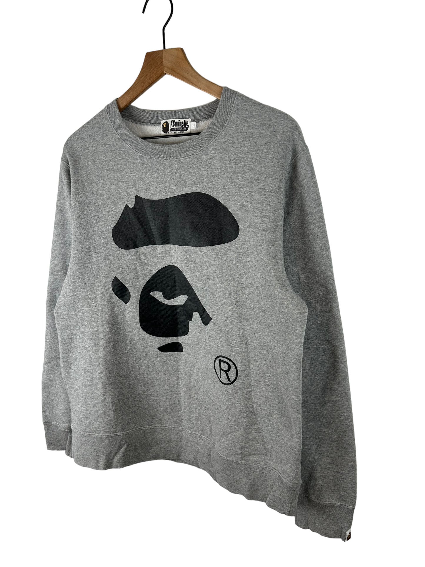Bape Face Logo Print Sweatshirts Size: L