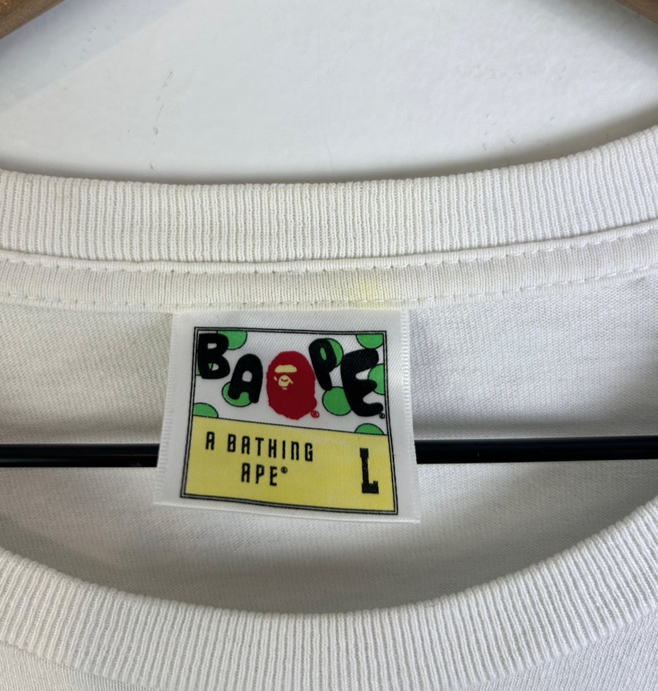 Bape Plaid Big Head Side Logo Print T-Shirt Size: L