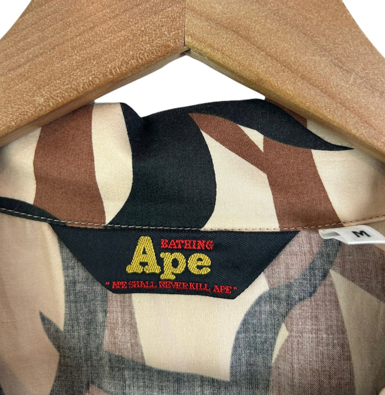 90’s Vintage Bape Tribal Camo Open Collar Shirts Size: M