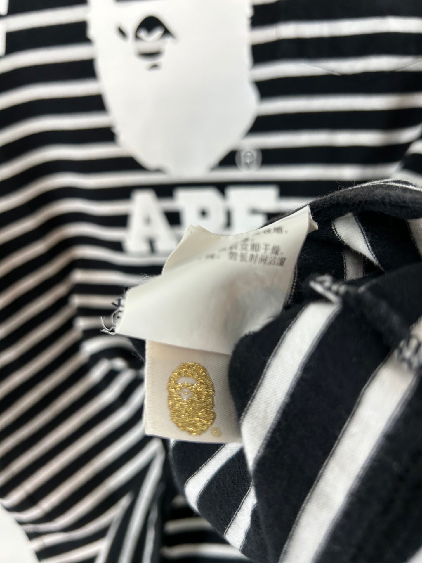 Bape Stripe Collage Logo Print T-Shirt Size: L