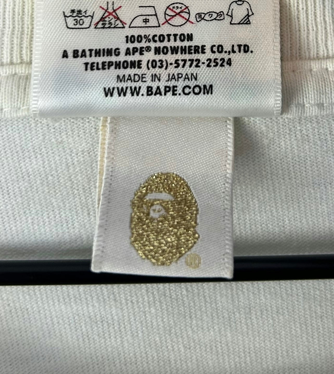 Bape Plaid Big Head Side Logo Print T-Shirt Size: L