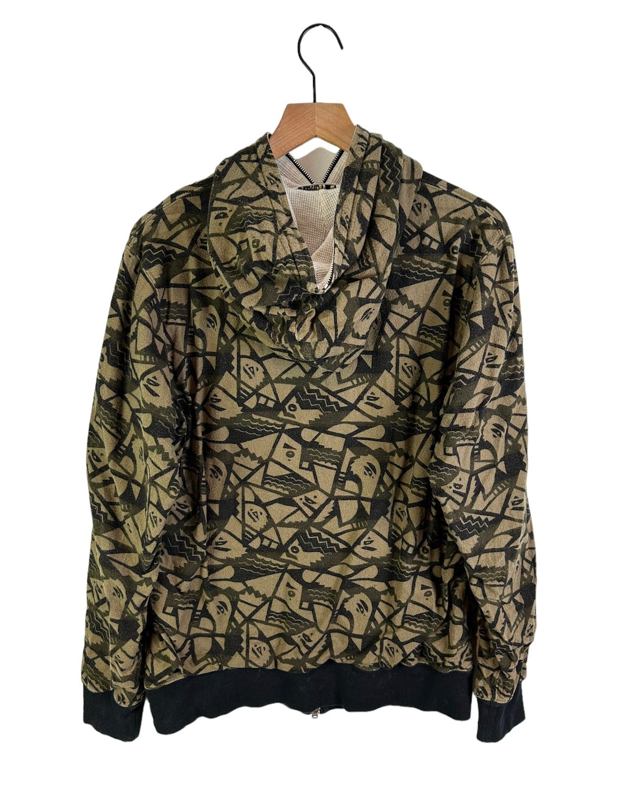 Bape Multi Head Logo Print Full Zip Hoodie Size: L