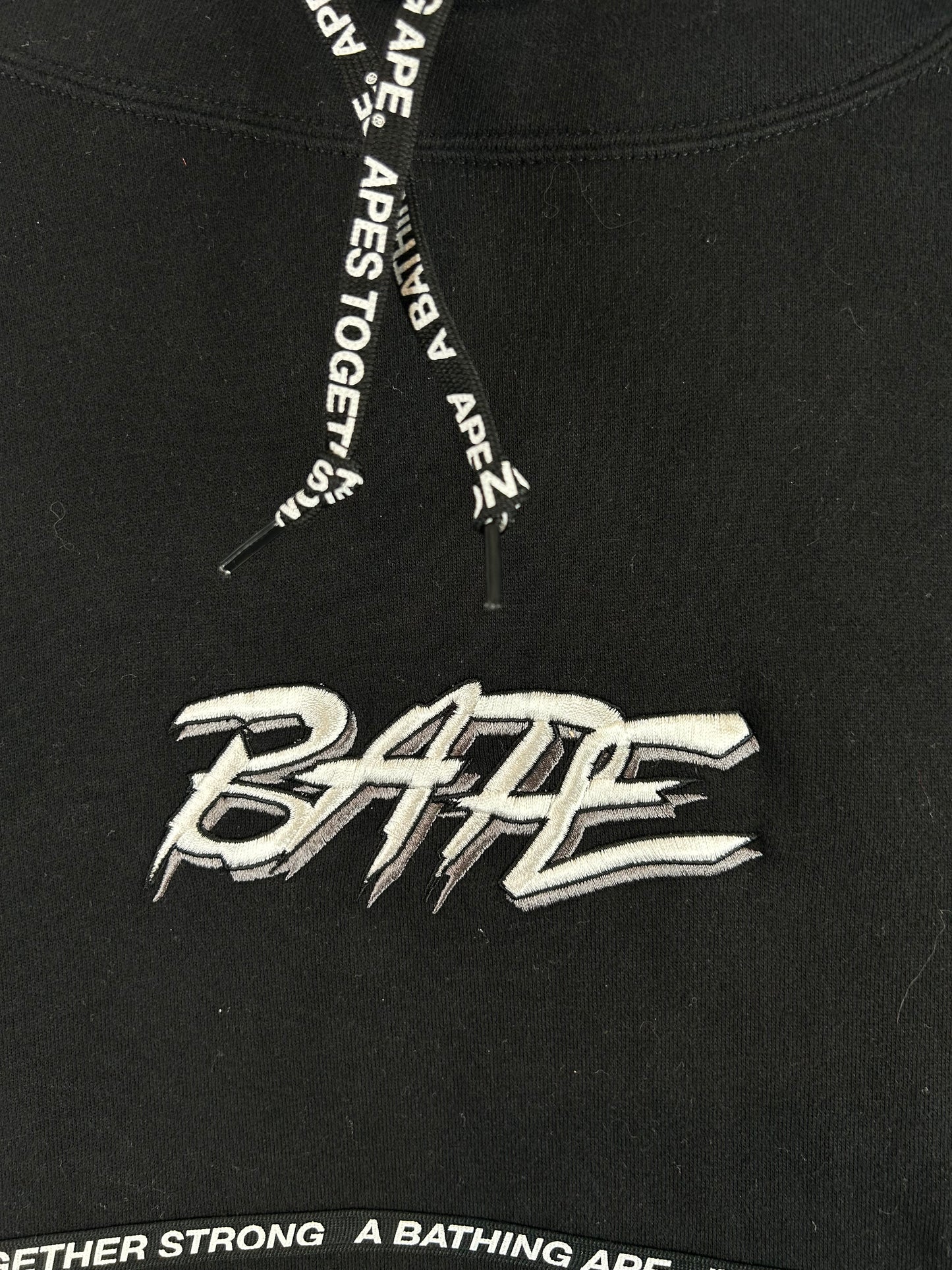 Bape Tape Logo Pullover Hoodie Size: L