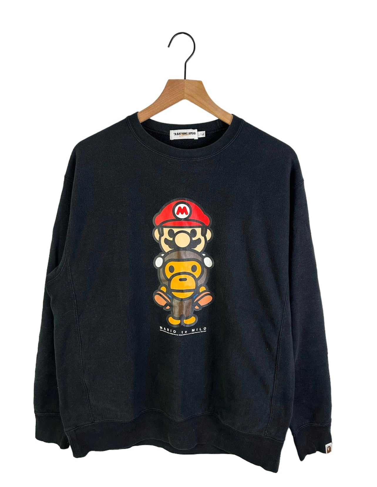 2008 Bape x Super Mario Milo Print Sweatshirt Size: L