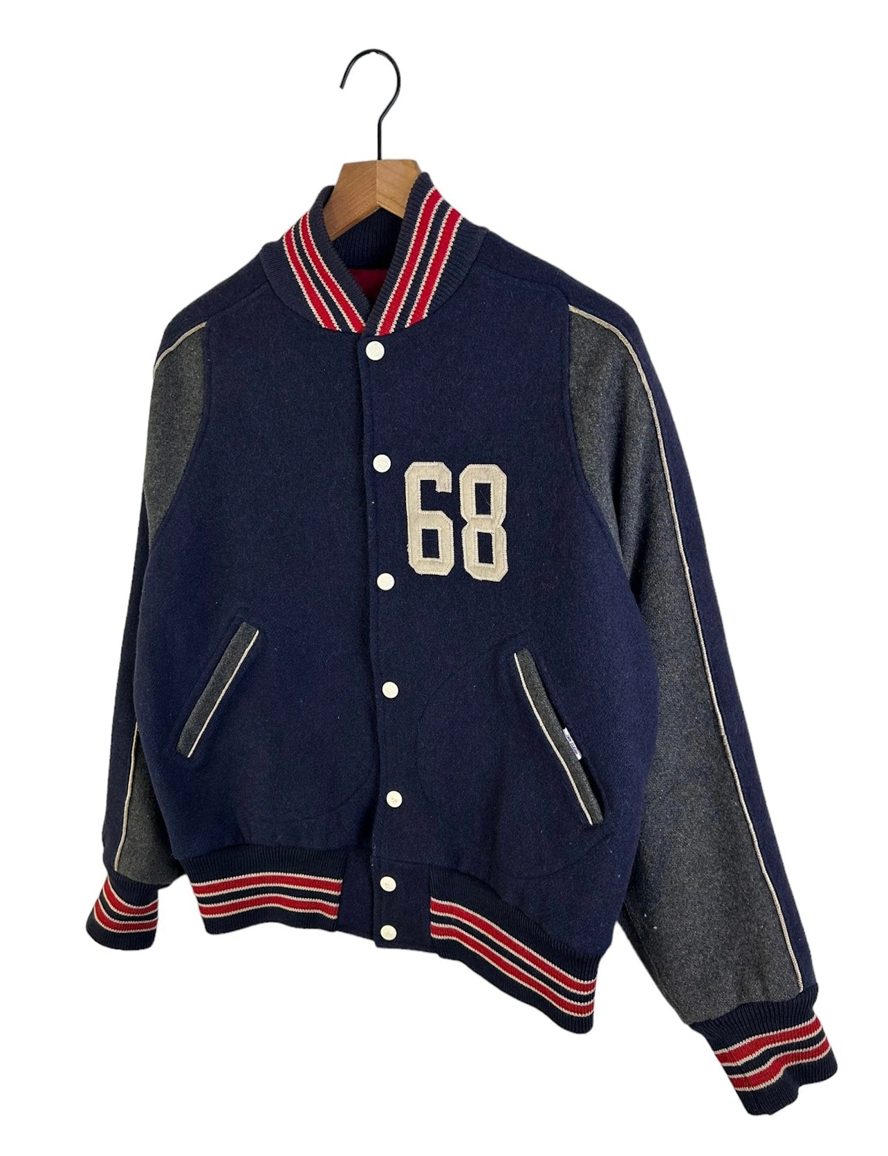 68 & Brothers Reversible Wool/Satin Stadium Jacket Size: M