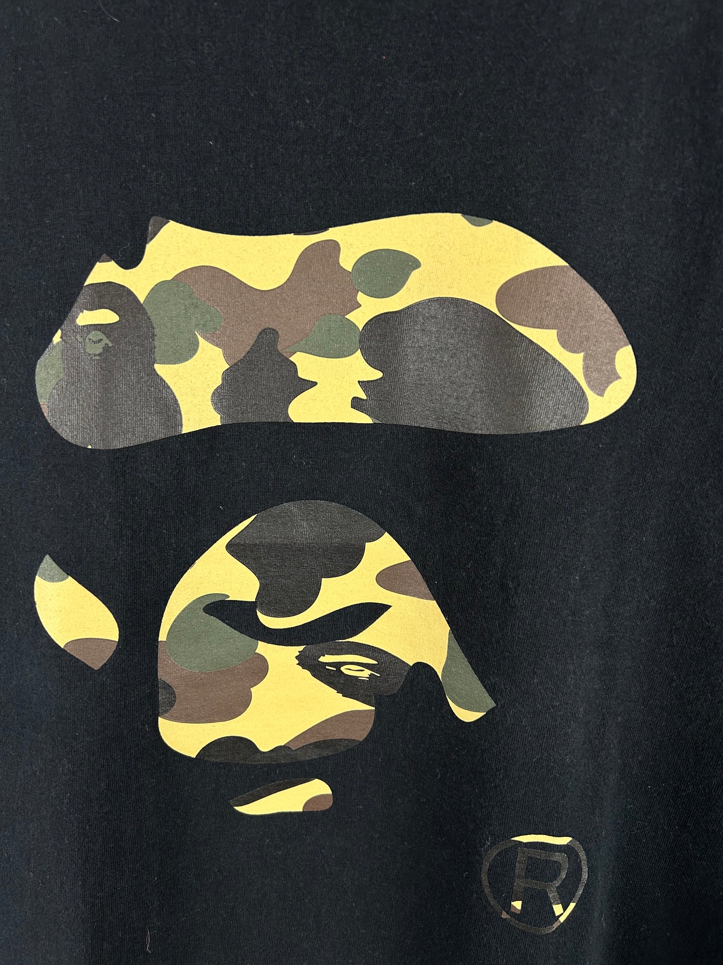 Bape 1st Camo Face Logo Print T-Shirt Size: XL