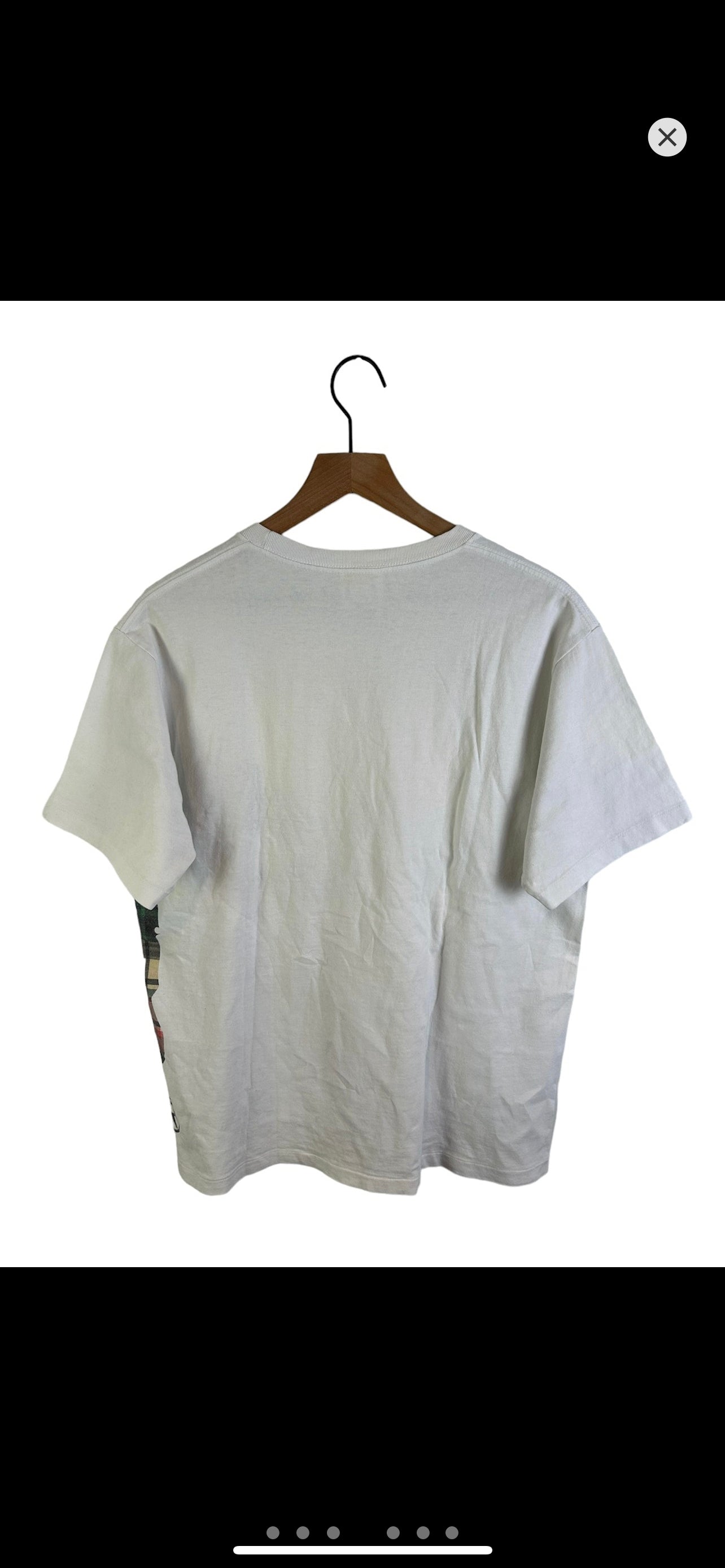Bape Plaid Big Head Side Logo Print T-Shirt Size: L