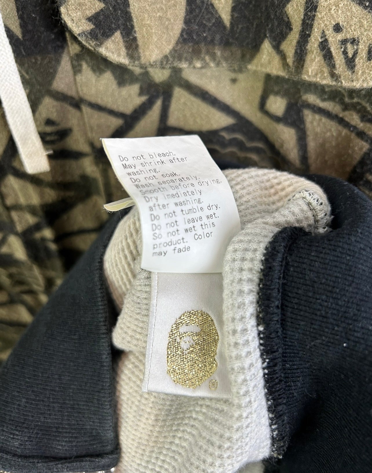 Bape Multi Head Logo Print Full Zip Hoodie Size: L