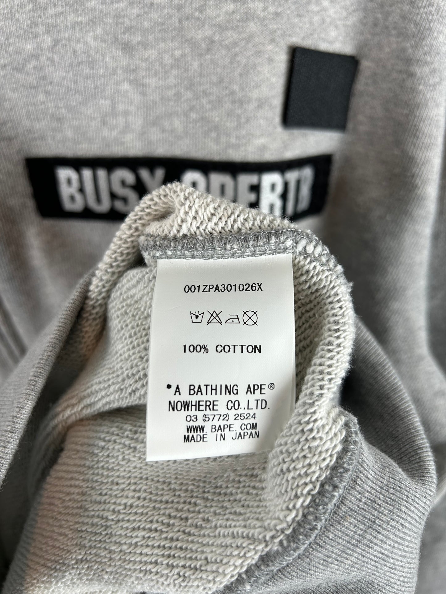 Bape BUSY OPERTR Full Zip Hoodie Size: L