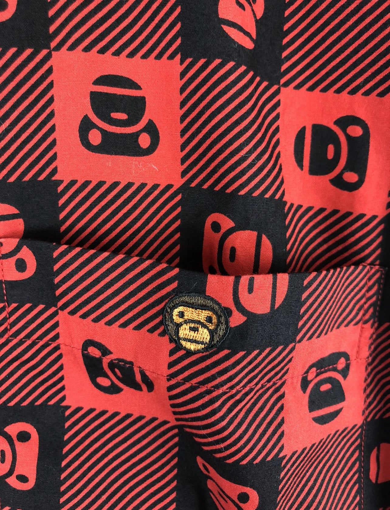 Bape Milo Multi Logo Button Shirt Size: M