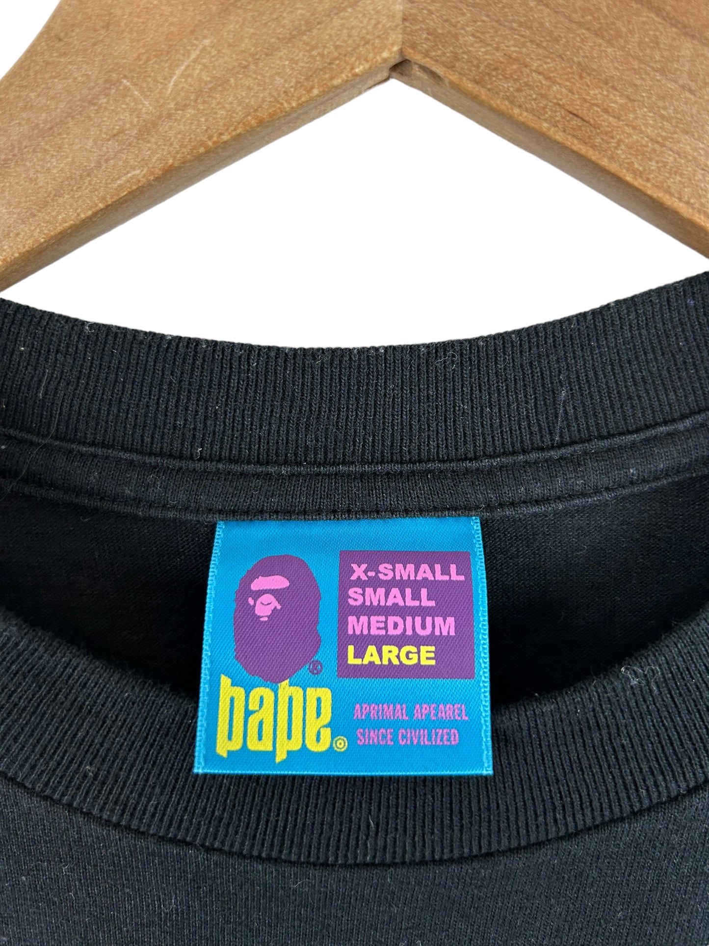 Bape Neon Head Logo Print T-Shirt Size: L