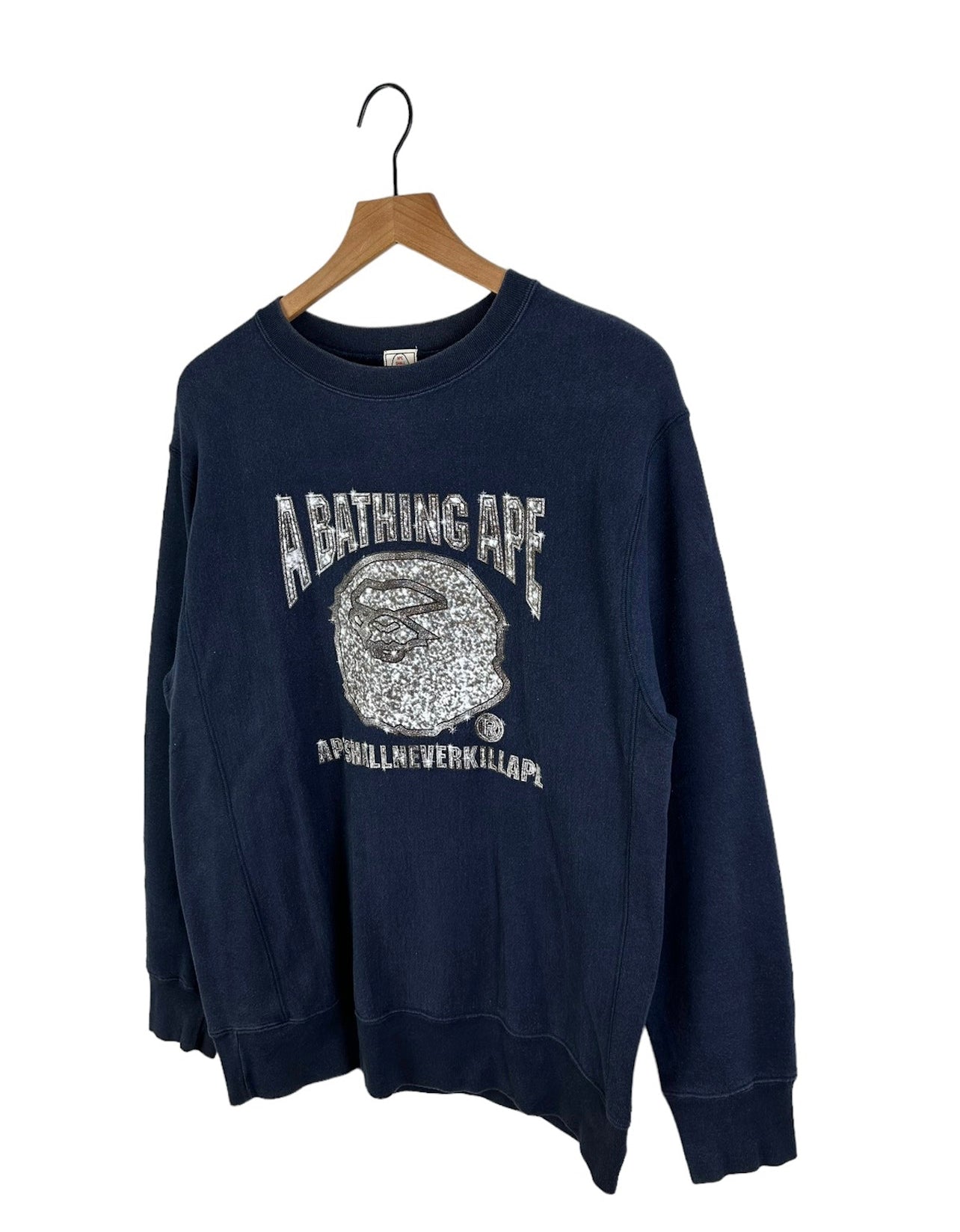 OG Bape Bling Head Logo Print Sweatshirts Size: M