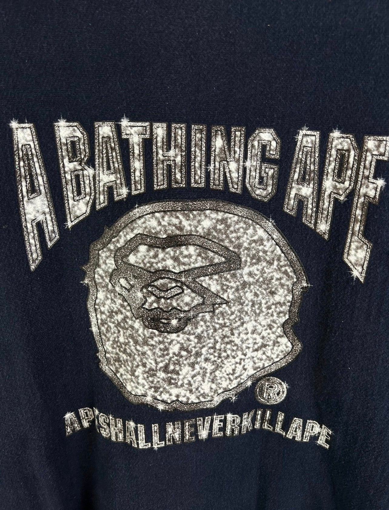 OG Bape Bling Head Logo Print Sweatshirts Size: M