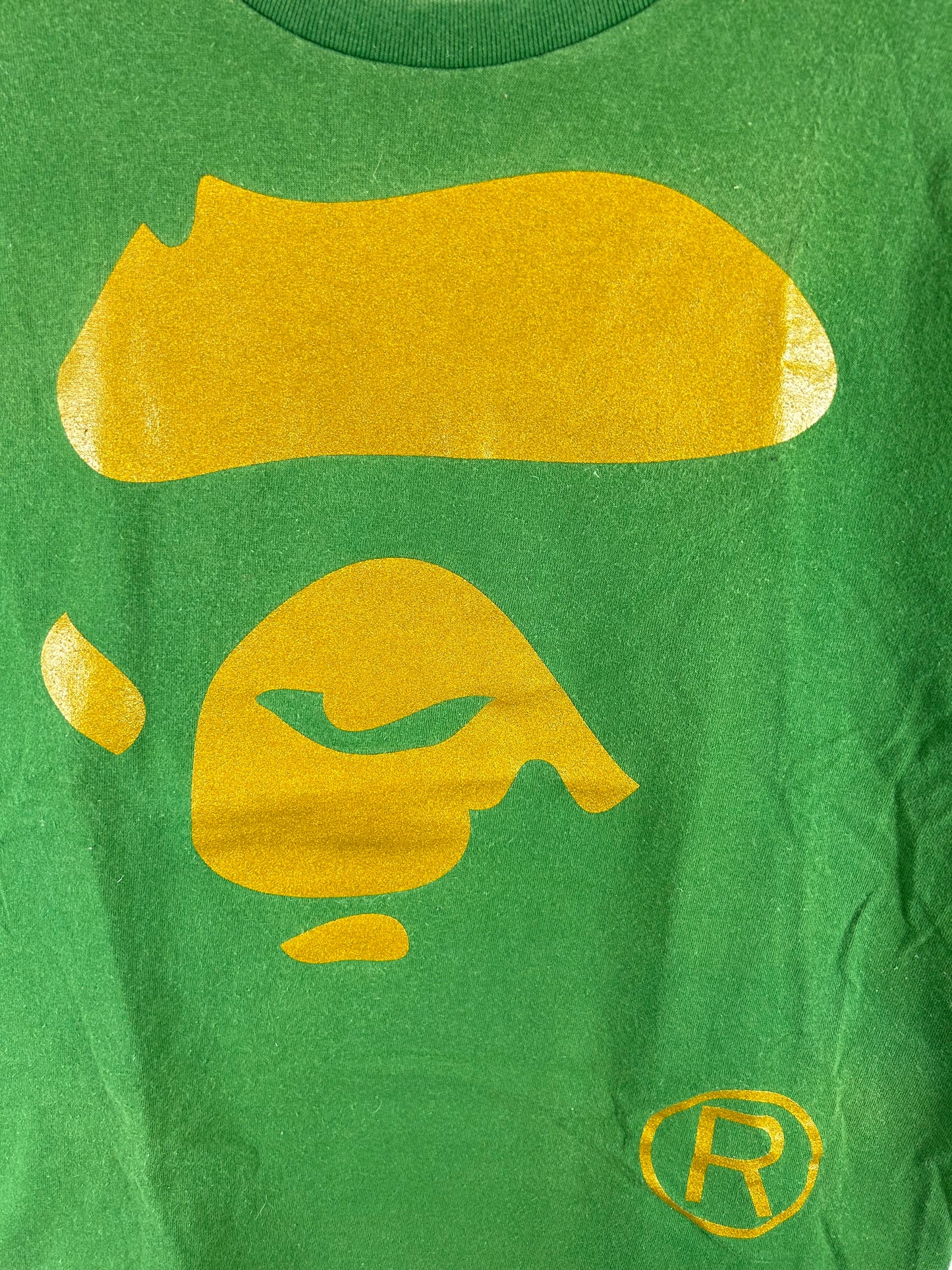 Bape Glitter Face Logo Print T-Shirt Size: M