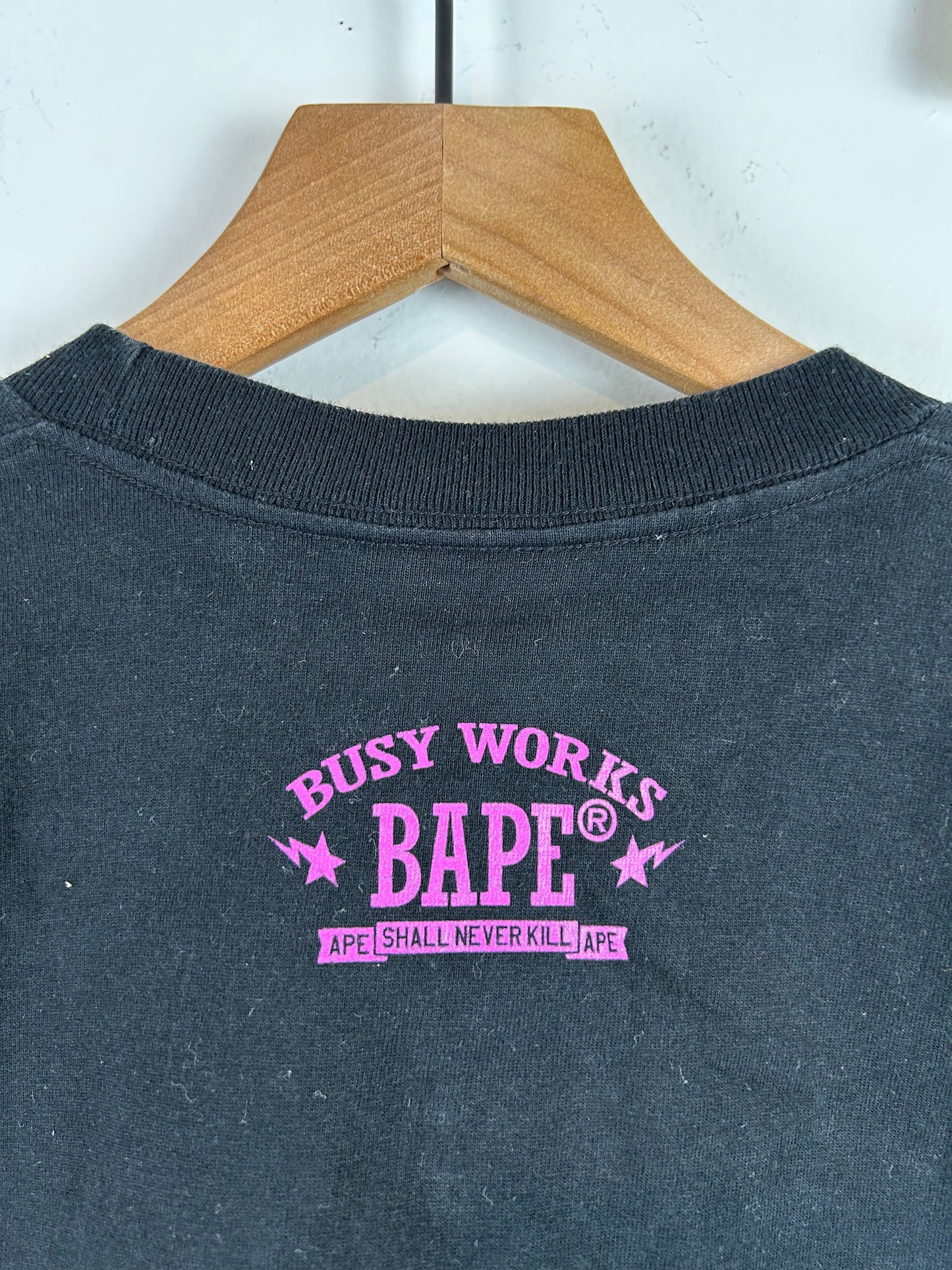 Bape Neon Head Logo Print T-Shirt Size: L