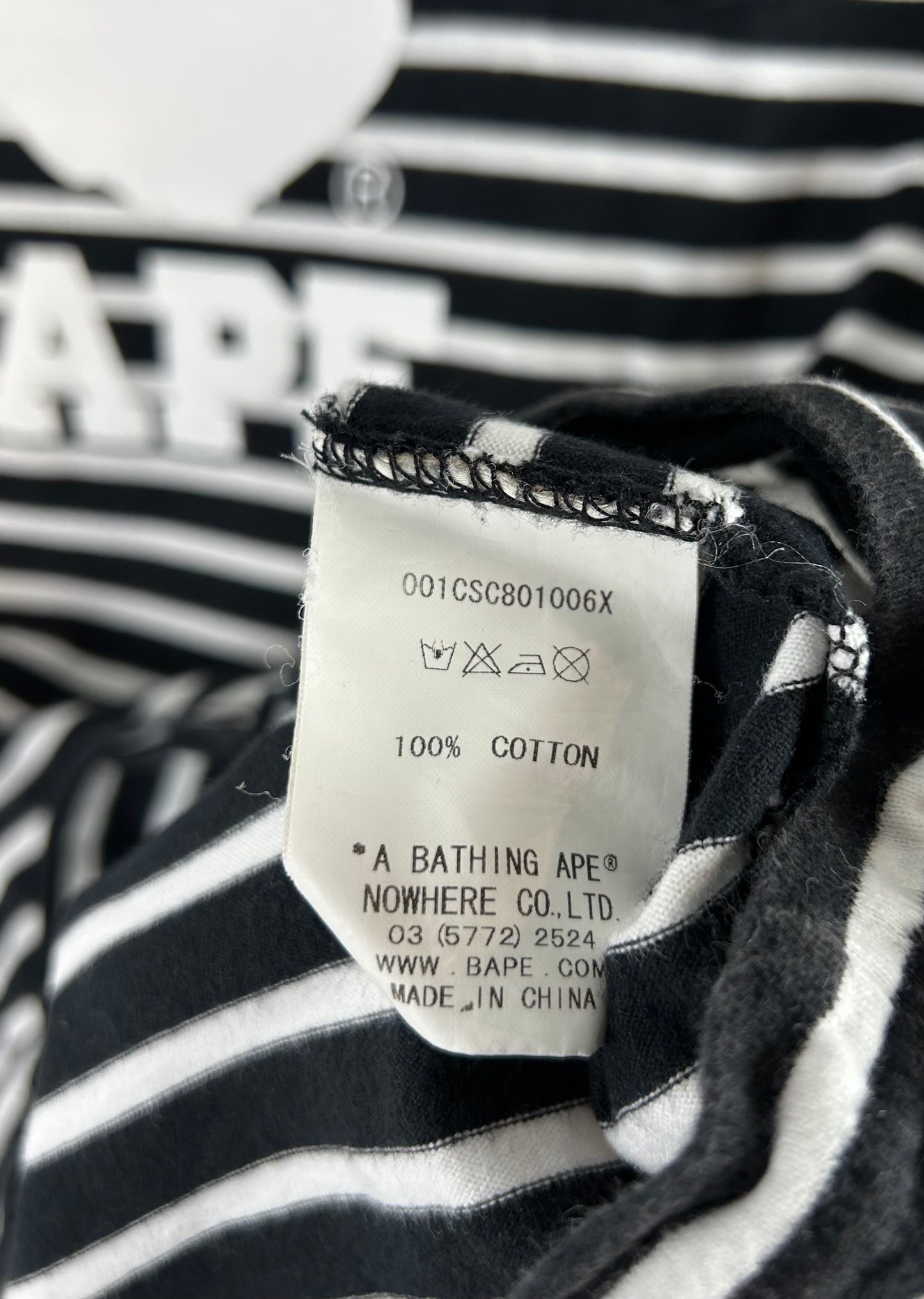 Bape Stripe Collage Logo Print T-Shirt Size: L
