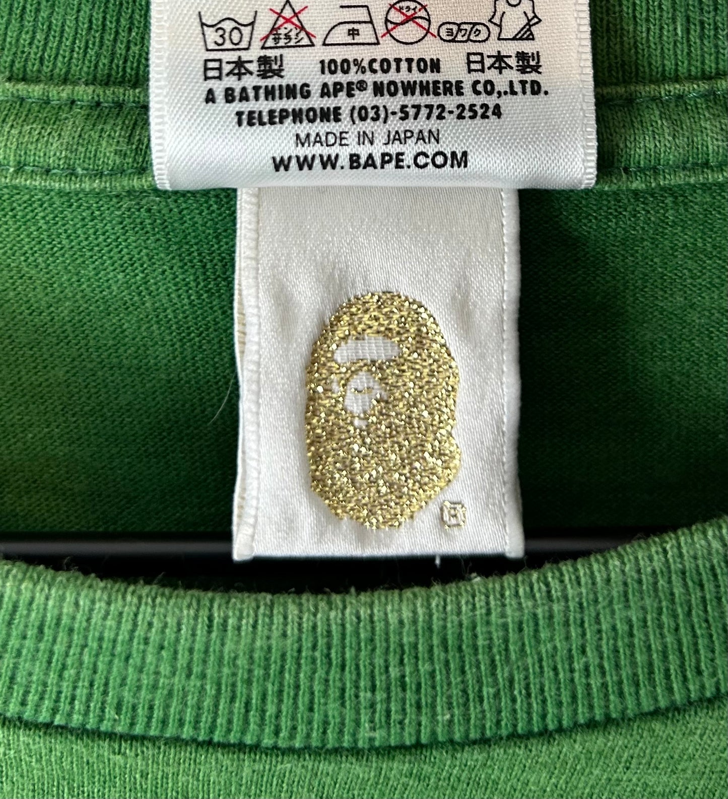 Bape Glitter Face Logo Print T-Shirt Size: M