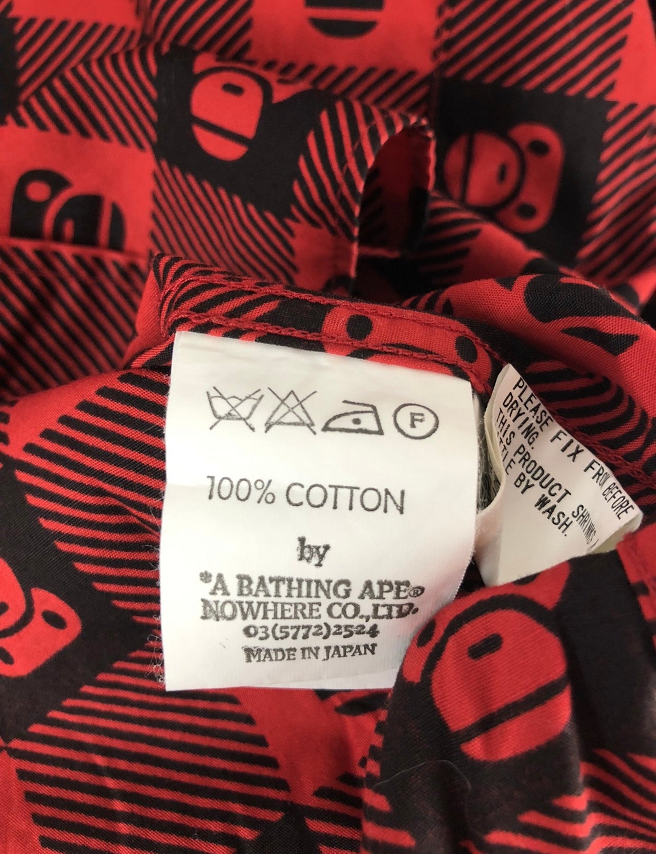 Bape Milo Multi Logo Button Shirt Size: M