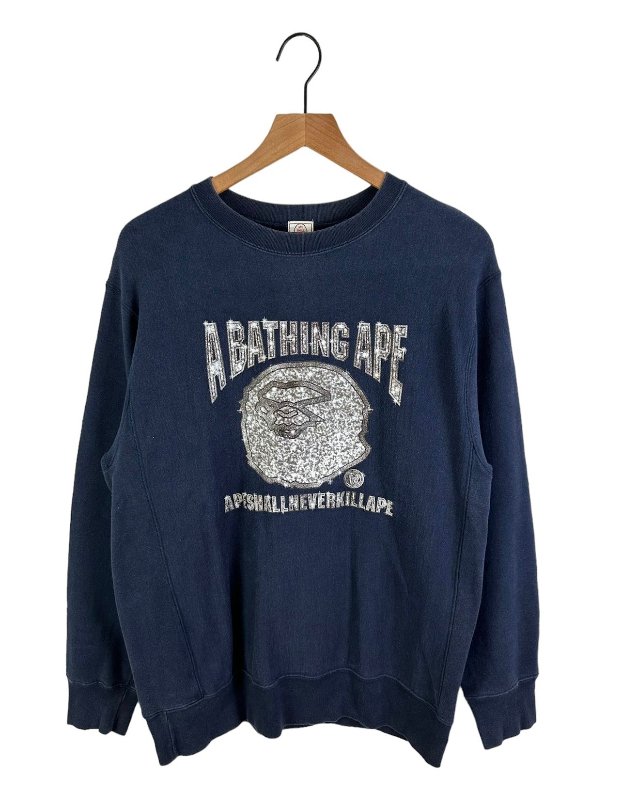 OG Bape Bling Head Logo Print Sweatshirts Size: M