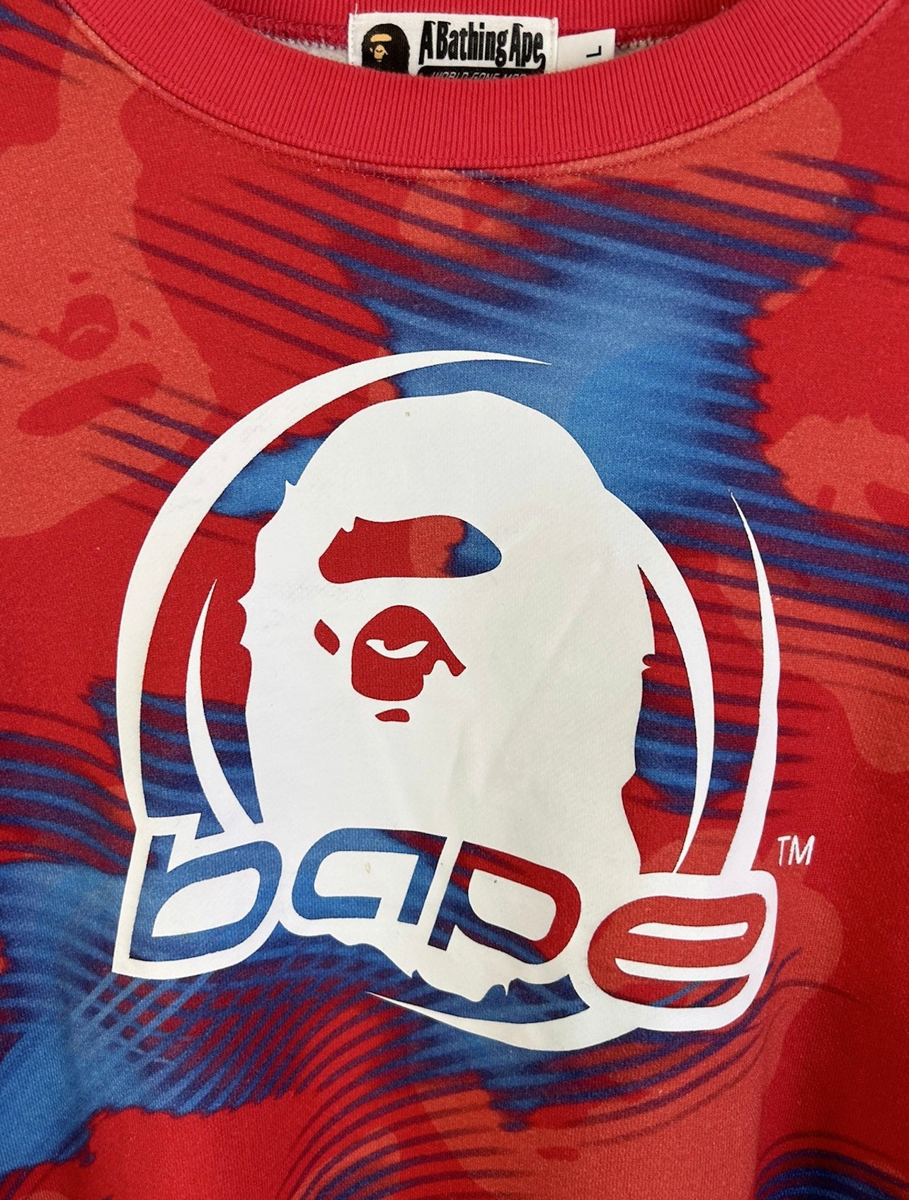 Bape Camo Head Logo Sweatshirts Size: L