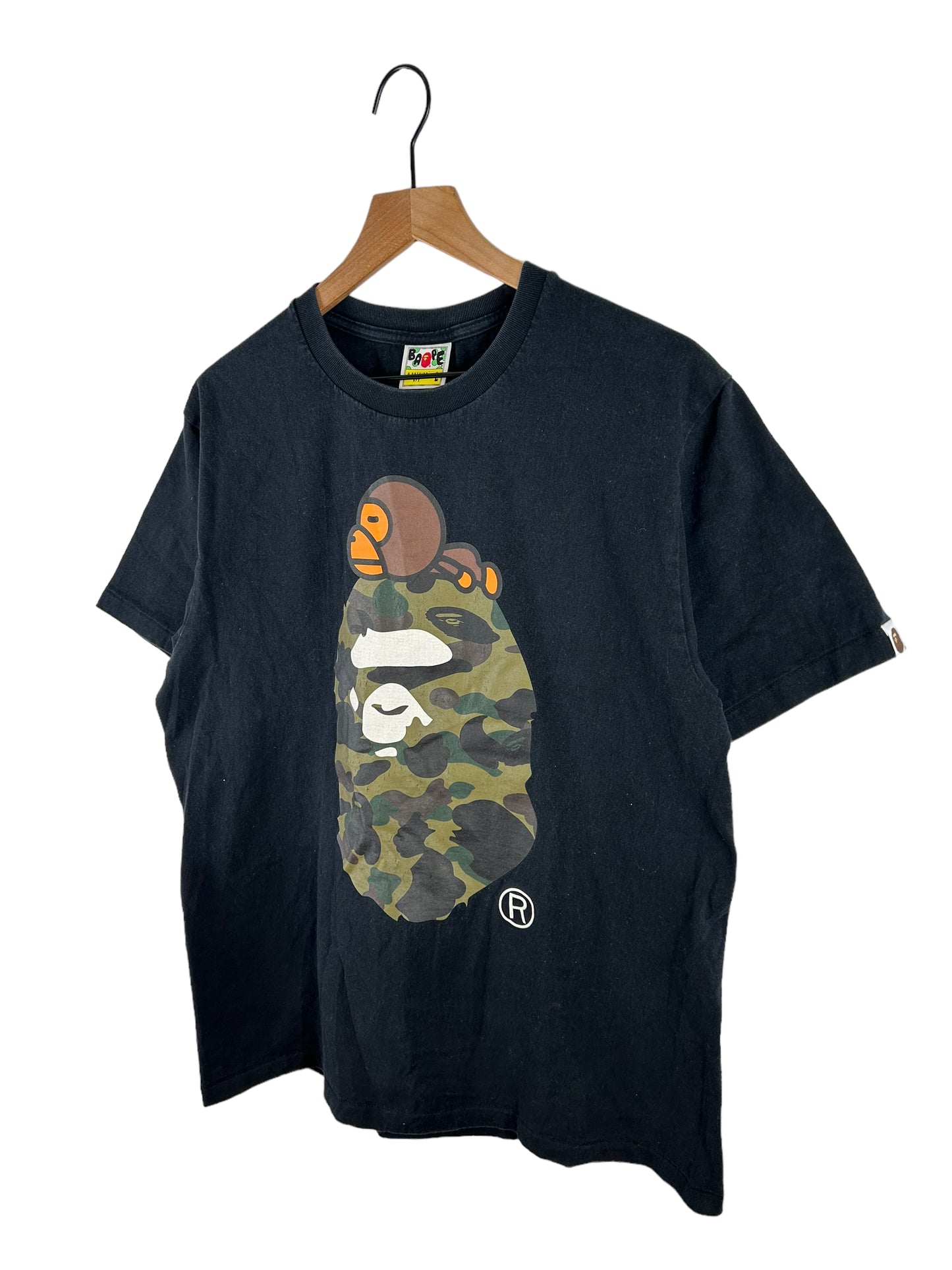 Bape 1st Camo Head Logo Print T-Shirt Size: L
