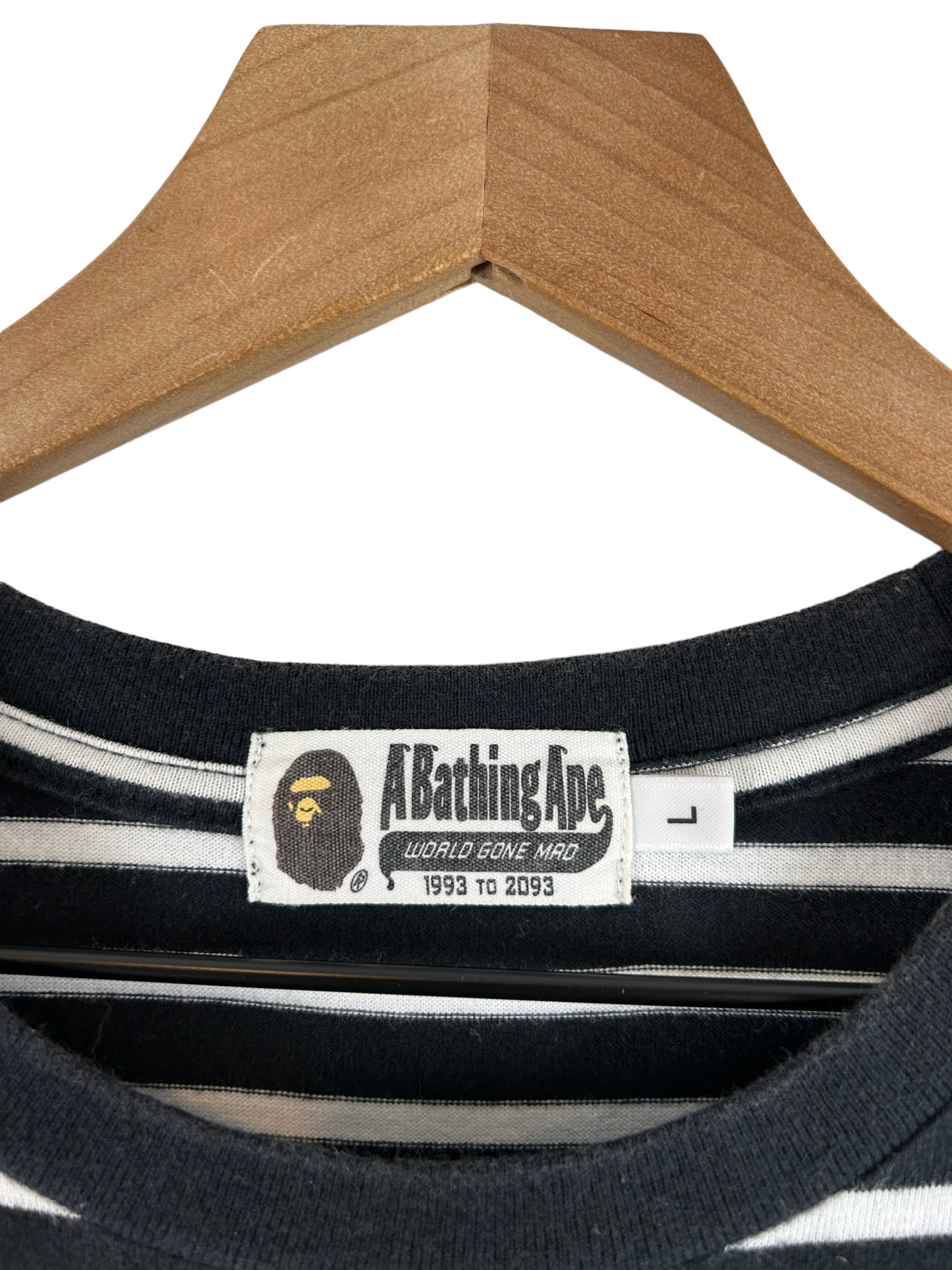 Bape Stripe Collage Logo Print T-Shirt Size: L