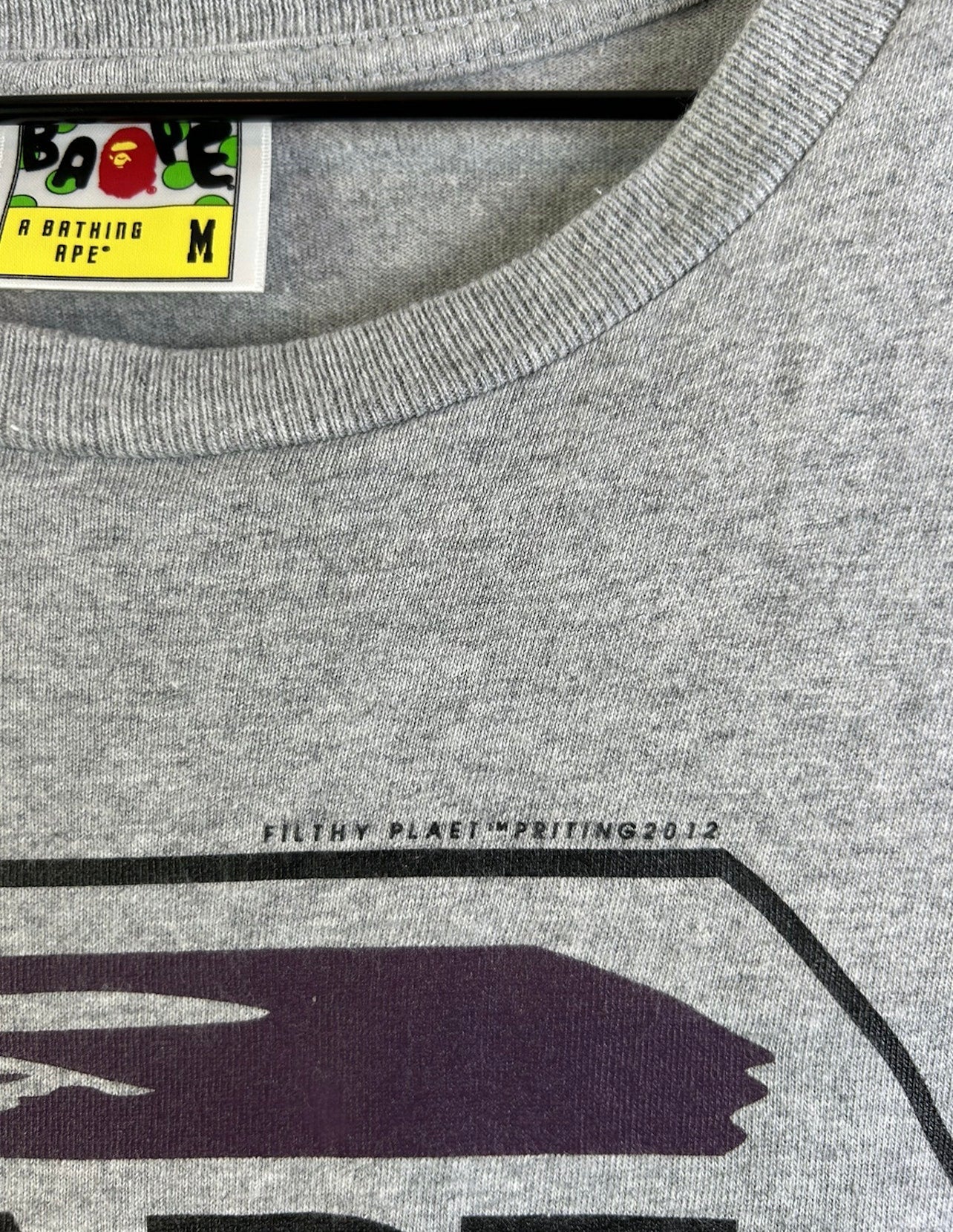 2012 Bape Face Logo Print T-Shirt