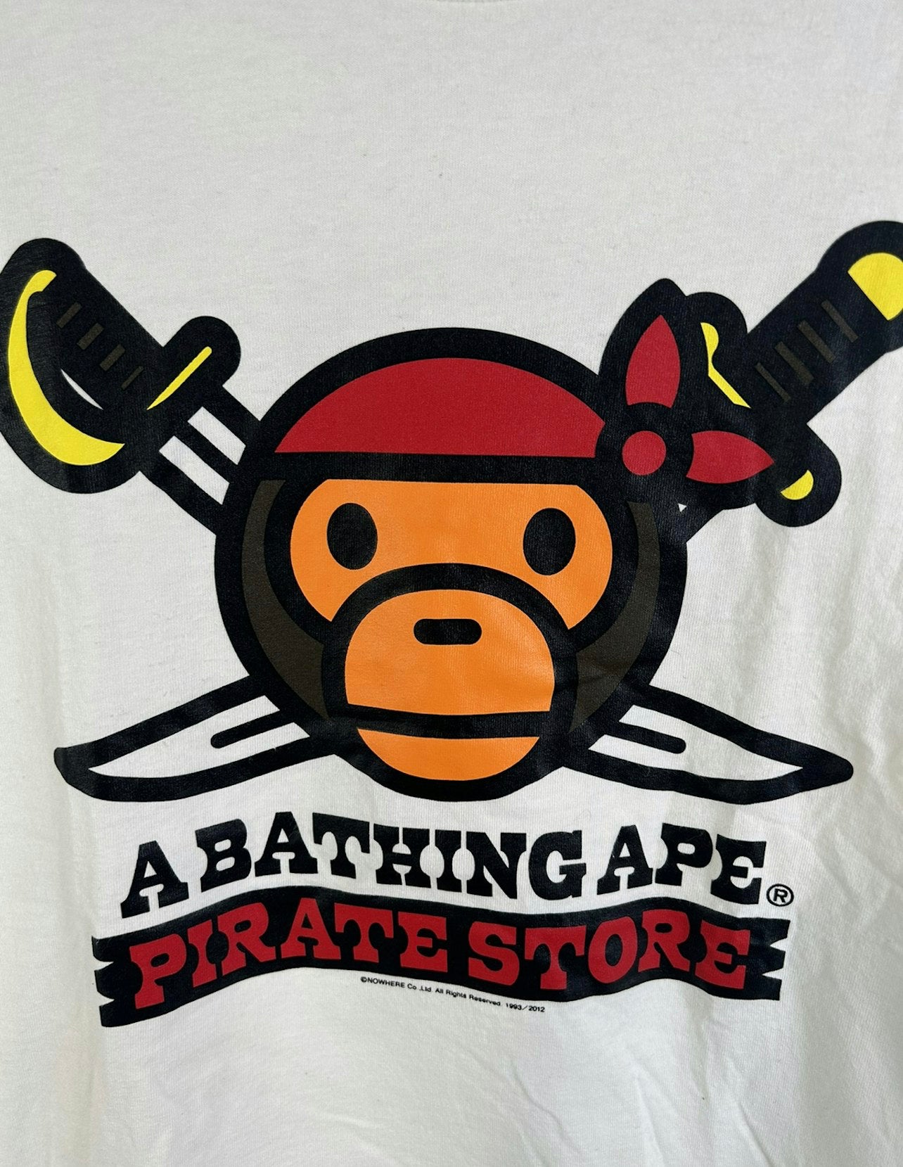 2012 Bape Milo Pirates Logo Print T-Shirt Size: M